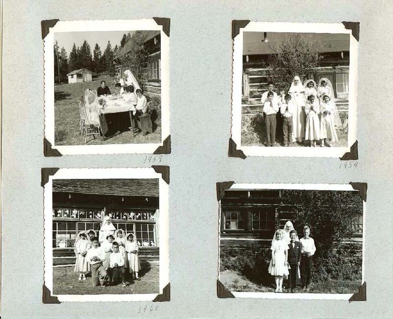 Group of four photos of students from Anahim Lake School