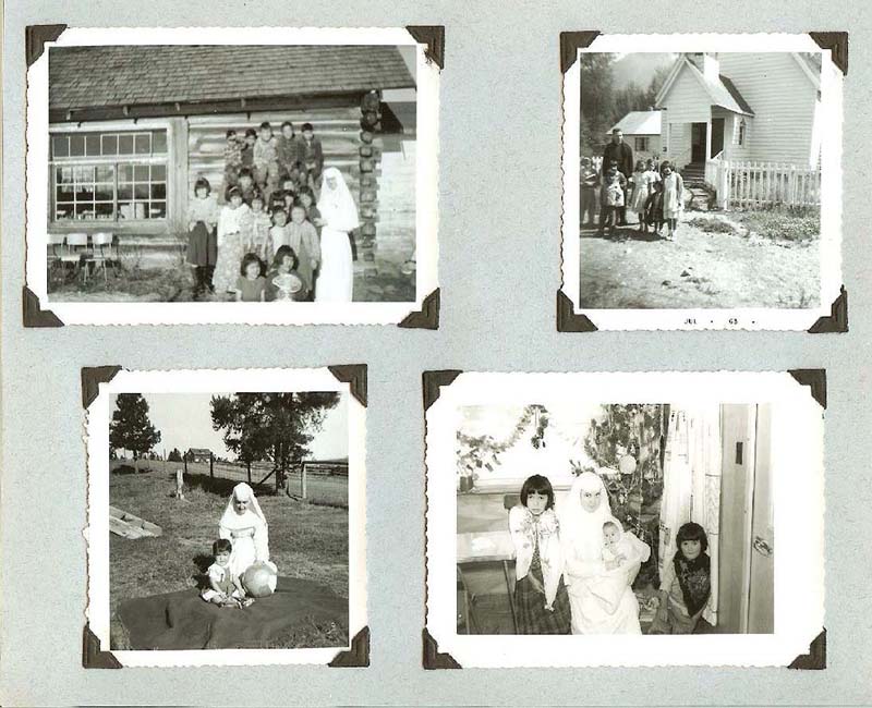 Group of four photos of students from Anahim Lake School