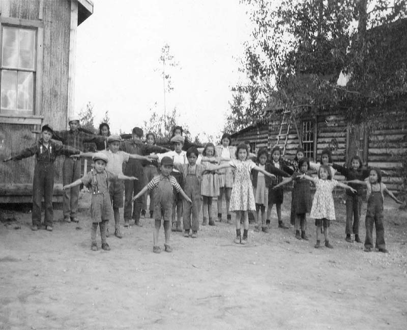 Group of students standing outside from Lower Post school