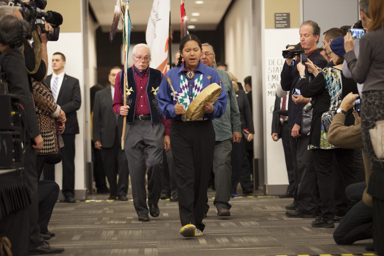 Group of people walking into TRC of Canada's Closing Ceremony