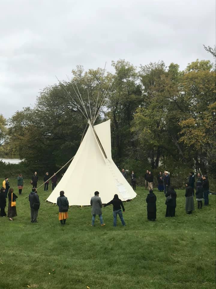 Group of people outside NCTR teepee