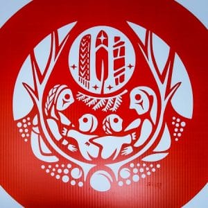 Image du produit d’un panneau de pelouse avec le drapeau des survivants