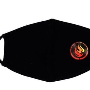 Product image of black cloth face-mask with NCTR logo.