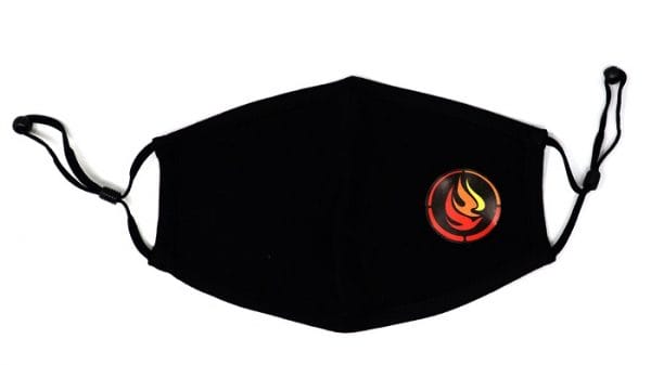 Product image of black cloth face-mask with NCTR logo.